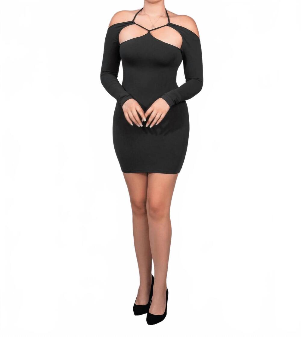 NEW TIC TOC cut-out mini dress in charcoal